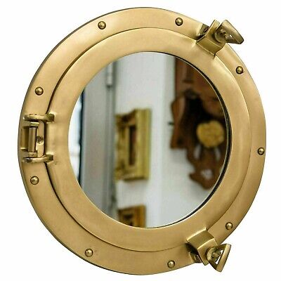 12 Maritime Brass Boat Ship Mirror Porthole Round Window Wall Decorative Style • 39.16$