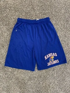 VINTAGE Y2K Russell Athletic Kansas Jayhawks Basketball Mesh Shorts Sz M NCAA - Picture 1 of 7
