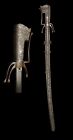 Silver-mounted Moroccan Saif Nimcha sword with stamped 18th century blade 