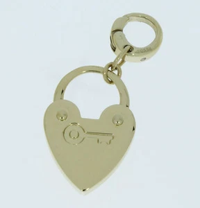Charm Charms Anhänger von Fossil Herz mit Schlüssel Farbe gold Edelstahl - Bild 1 von 2