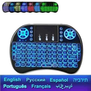 Englische Mini i8 Wireless Tastatur 2.4G mit Touchpad für PC Android Desktop blau - Bild 1 von 6