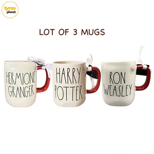 LOTTO 3 tazze - Rae Dunn Harry Potter, Hermione Granger Ron Weasley doppio lato NUOVE - Foto 1 di 17