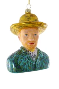 VINCENT VAN GOGH In Straw Hat Glass Christmas Ornament by Cody Foster - Picture 1 of 1