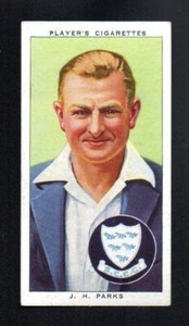 J. H. PARKS 1938 john player & sons CRICKETERS #18 VG-EX NO CREASES