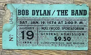 Boleto de admisión de concierto Bob Dylan The Band Hollywood Sportatorium enero 1974 - Imagen 1 de 4