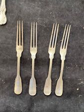 4 STRAWBERRY FORKS STERLING IN FRANK SMITH FIDDLE THREAD BIDDING ON ALL 4