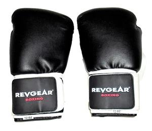 REVGEAR 12 oz. Black & White Boxing Gloves (Stock No. 10401) - Picture 1 of 3