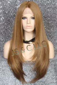 Human hair Blend Hand Tied Monofilament Full LACE FRONT WIG Blonde mix JSLY - Picture 1 of 7
