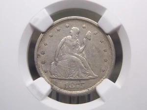1875 "S" Twenty Cent SILVER Piece 20c NGC AU55 #002 About Uncirculated ECC&C Inc - Picture 1 of 5