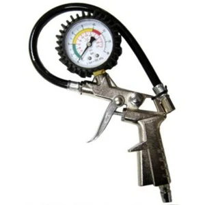 PISTOLA ACCESSORIO COMPRESSORE PER GONFIAGGIO PNEUMATICI CON MANOMETRO GOMME - Foto 1 di 1