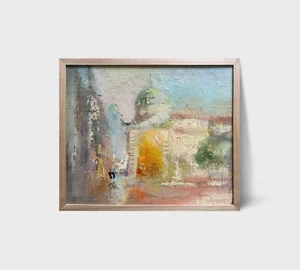Abstract Oil painting Lviv market square Ukrainian painter canvas original art - Picture 1 of 12