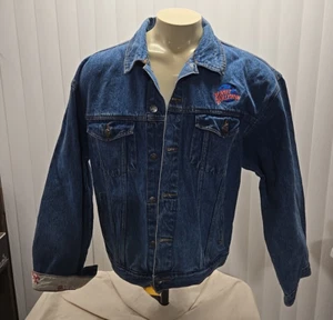 90s Vintage Planet Hollywood Embroidered Seattle Trucker Denim Jeansjacke - Bild 1 von 5