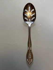 Vtg “B” Monogram Stainless Steel Korea Slotted Serving Spoon Cute Daisy Flowers - Picture 1 of 11