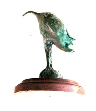 BRONZE BIRD HUMMINGBIRD ABSTRACT SCULPTURE HANDMADE SOLID BRONZE NATURAL PATINA