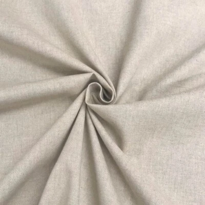 Linen Look Fabric Plain Cotton Rich Curtain Cushion Material Home Decor Craft - Image 1 of 3