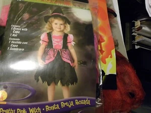 NEW PRETTY PINK WITCH HALLOWEEN COSTUME Kids Child children TODDLER 2T & (3T-4T) - Picture 1 of 1