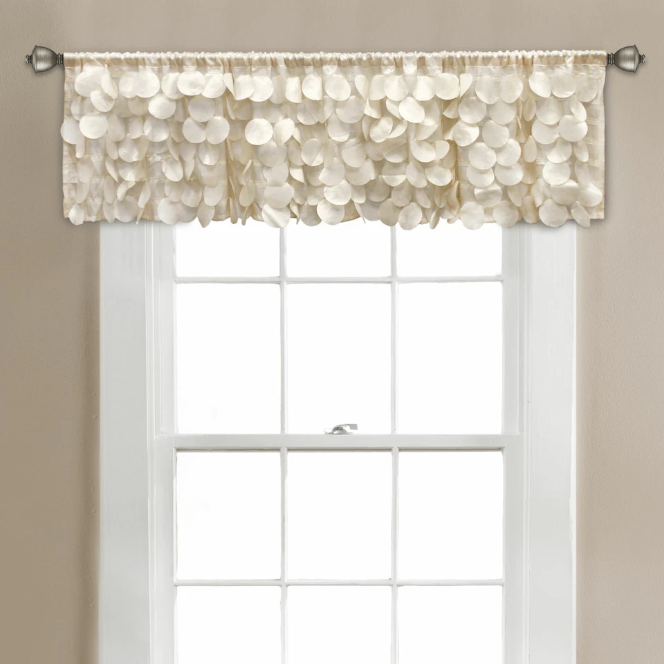 Valances Lush Decor Gigi Valance Window Curtin 14quot X 70quot Ivory