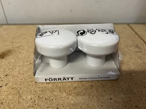 NEW Sealed Ikea Forratt Curtain Rod Finials 003.005.98 White 1 Pair - C05 - Picture 1 of 2