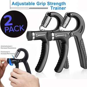 2 Hand Grip Kraft Power Trainer Gripper Strengthener verstellbar Gym Exerciser - Bild 1 von 12