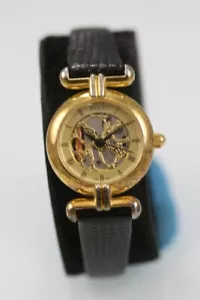 Relic Mujeres Reloj Esqueleto Acero Inoxidable Oro Batería Cuero Negro Wr Cuarzo - Imagen 1 de 6