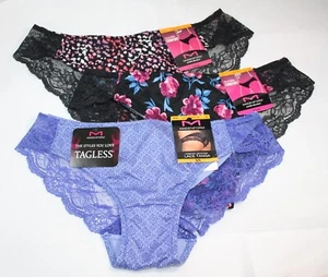 NWT set/3 MAIDENFORM comfort devotion LACE BLACK BLUE PINK FLORAL medallion S - Picture 1 of 7