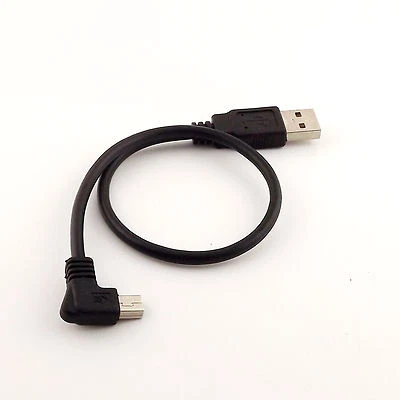1x 1FT Mini USB Male 90 Degree Right Angled to USB 2.0 A Male for Camera Mp4 GPS - Image 1 of 4