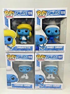 Funko POP! Television: The Smurfs Full Set #1516-1519 with POP Protectors - Picture 1 of 4