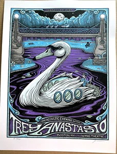 OFFICIAL Trey Anastasio Acoustic Solo Boston MA 2025 Poster AP SIGNED S/N #/50 - Picture 1 of 7