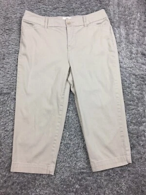 Pantalones capri cortos caqui St. Johns Bay para mujer talla 4 beige sarga elástica Foto 1 de 4