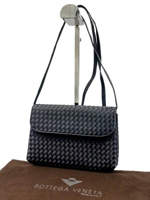 Auténtico Bolso de Hombro BOTTEGA VENETA Intrecciato Negro Satinado *Excelente Foto 1 de 4