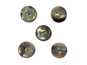 5 echt Perlmutt Hemden Blusen Knöpfe 15 mm Knopf braun bunt - Bild 1 von 1