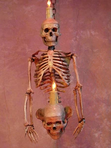 Aplique de pared esqueleto para torso, cráneo, utilería de Halloween - Imagen 1 de 6