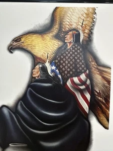 Robert Redbird Lithograph KIOWA Man Eagle Glory Of A Nation signed 25.5x19.5 - Picture 1 of 12