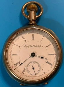 ⚠️ 1891 Elgin National Watch Co. Model 5 S18 17j 6Adj Damasked Silver Case ⏱️ - Picture 1 of 7