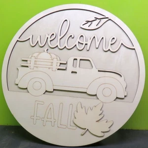 Artesanía Otoño Puerta Colgante Madera "Bienvenido" Decoración" Con Kit de Pintura - Imagen 1 de 2