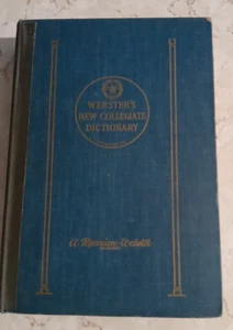 Webster’s New Collegiate Dictionary 1958 Edition Vintage Thin Paper - Foto 1 di 10