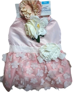 Nuevo con etiquetas Top Pata Perro Traje de Boda Flor Niña Vestido y Flor Diadema Perro XS S M XL - Imagen 1 de 6