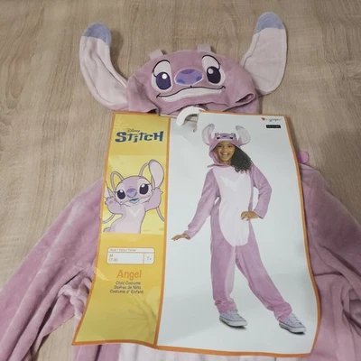 Disney Stitch Angel Child Size M 7- 8 Full Body Plush Halloween Costume - Image 1 of 4