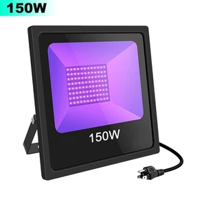 150W LEDUV Schwarz Flutlicht Außen Garten mit Stecker für Leuchten Party Halloween - Bild 1 von 12
