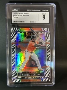 2022 Panini Select Cedric Mullins Zebra CGC 9 Mint Baltimore Orioles Slab MLB - Picture 1 of 2