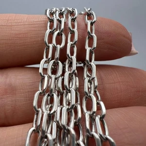 Vintage Zopfkette lang Halskette dünn Geschenk fein massiv 925 Sterling Silber Herren - Bild 1 von 8