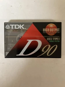 TDK D90 Cassette Tape New IECI Type I Sealed Blank - Picture 1 of 2