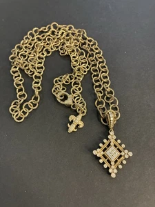 De colección. Collar de plata de ley Judith Ripka copo de nieve tono dorado - Imagen 1 de 13