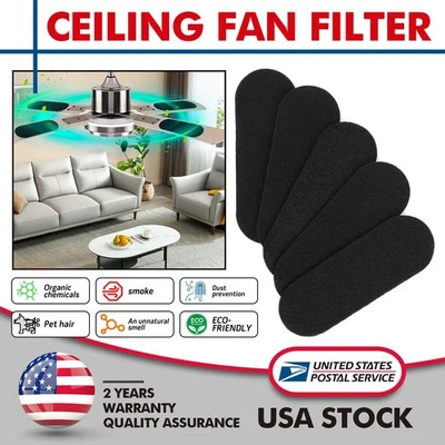 5 X Ceiling Fan Filter for Blades Coconut Shell Activated Carbon Unscented Dust - Image 1 of 4