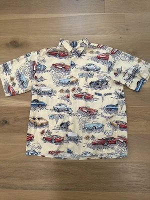 Camisa Hawaiana Reyn Spooner Cars Vintage Corvette Chevrolet Clásica Botón XL Foto 1 de 4