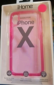 New IHome iPhone X Impact Phone Case Translucent Fushia - Photo 1 sur 4