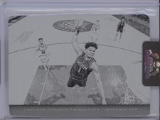 ANTHONY EDWARDS 2021-22 PANINI PHOTOGENIC AUTHORITY BLACK PRINTING PLATE 1/1
