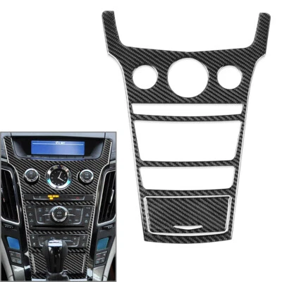 2Pcs/set Carbon Fiber Look Central Console Cover Trim For Cadillac CTS 2008-2013 - Image 1 of 4