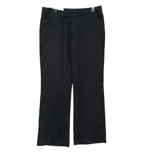Merona Women Wide Leg Pants Size 10 Black 100% Linen Pocket Lined NWT - Picture 1 of 11