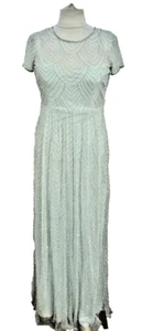 Hell mintgrün verziert Perlen Maxi Abendkleid 10 12 Jenny Packham neu mit Etikett - Bild 1 von 11